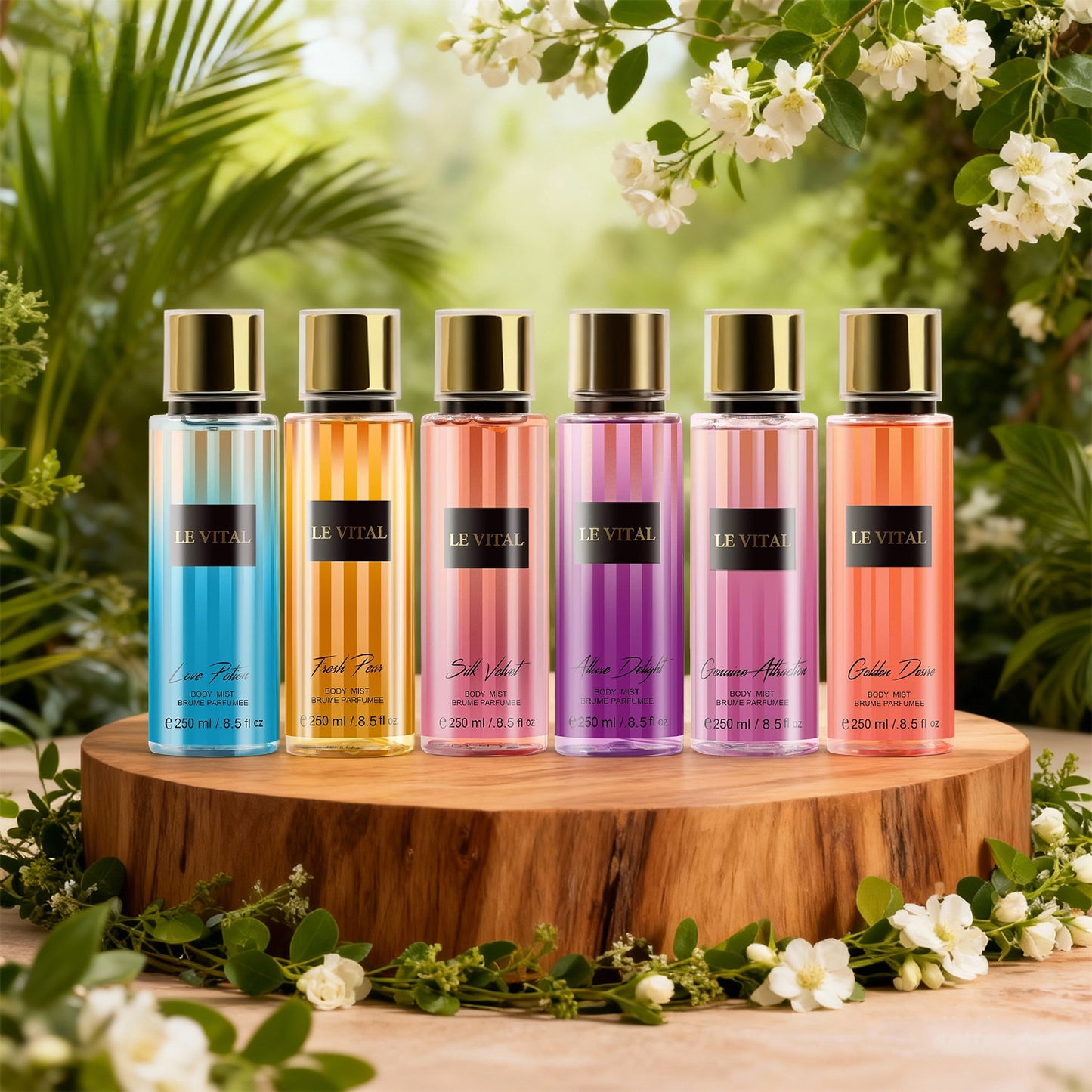 Body Mist - Golden Desire&Body Mist -Genuine Attraction&Body Mist - Allure Delight&Body Mist - Fresh Pear, 8.5fl.oz, 250ml, 12 Master