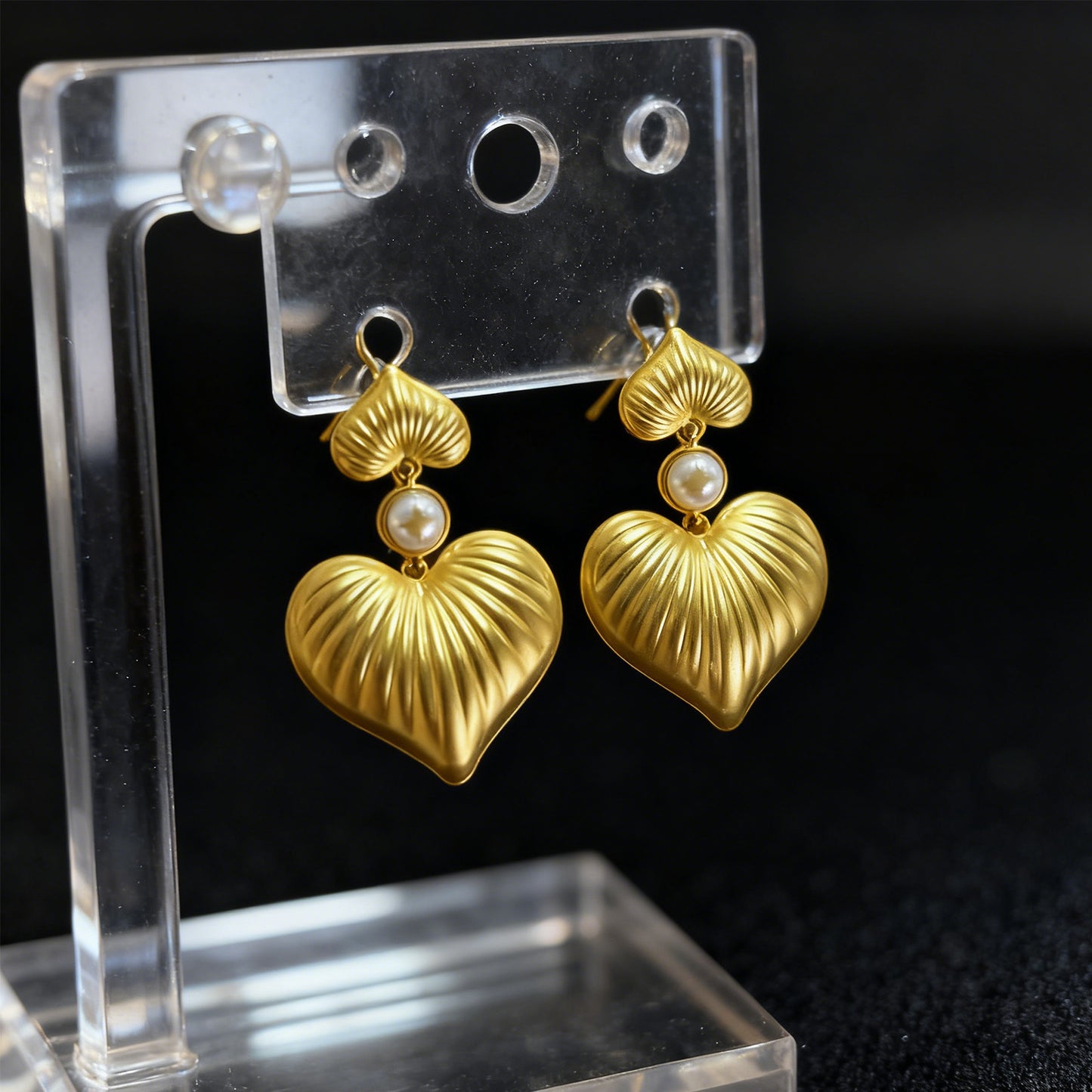 Heart Drop Earrings-9602