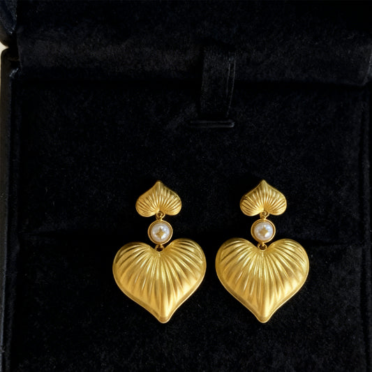 Heart Drop Earrings-9602