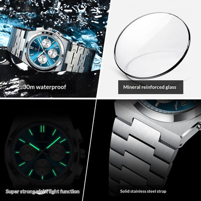 Mens Waterproof Multifunctional Luminous Ultra-thin Watch