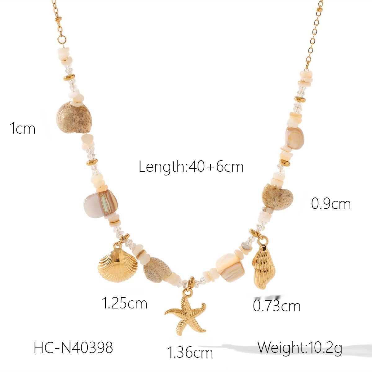 Stainless Steel Conch Starfish Shell Bracelet For Women