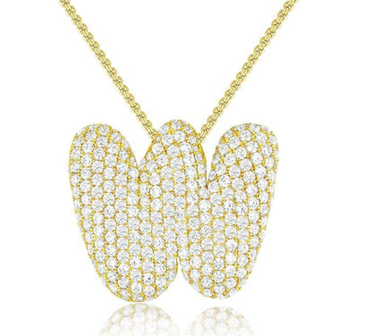 Bubble Initial Diamond Necklace